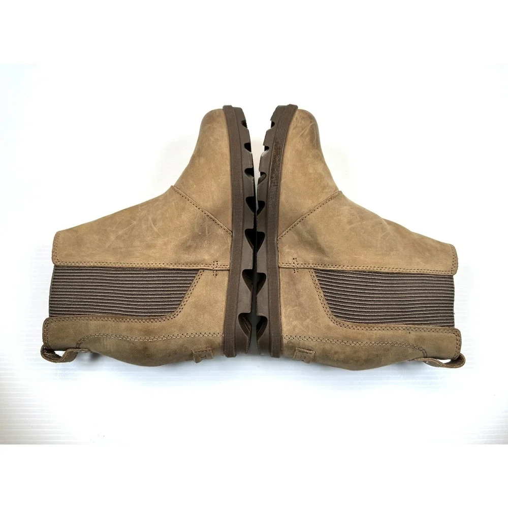 Sorel Joan of Arctic Wedge II Chelsea Booties Women 8 EUC Leather Elastic Ankle‎